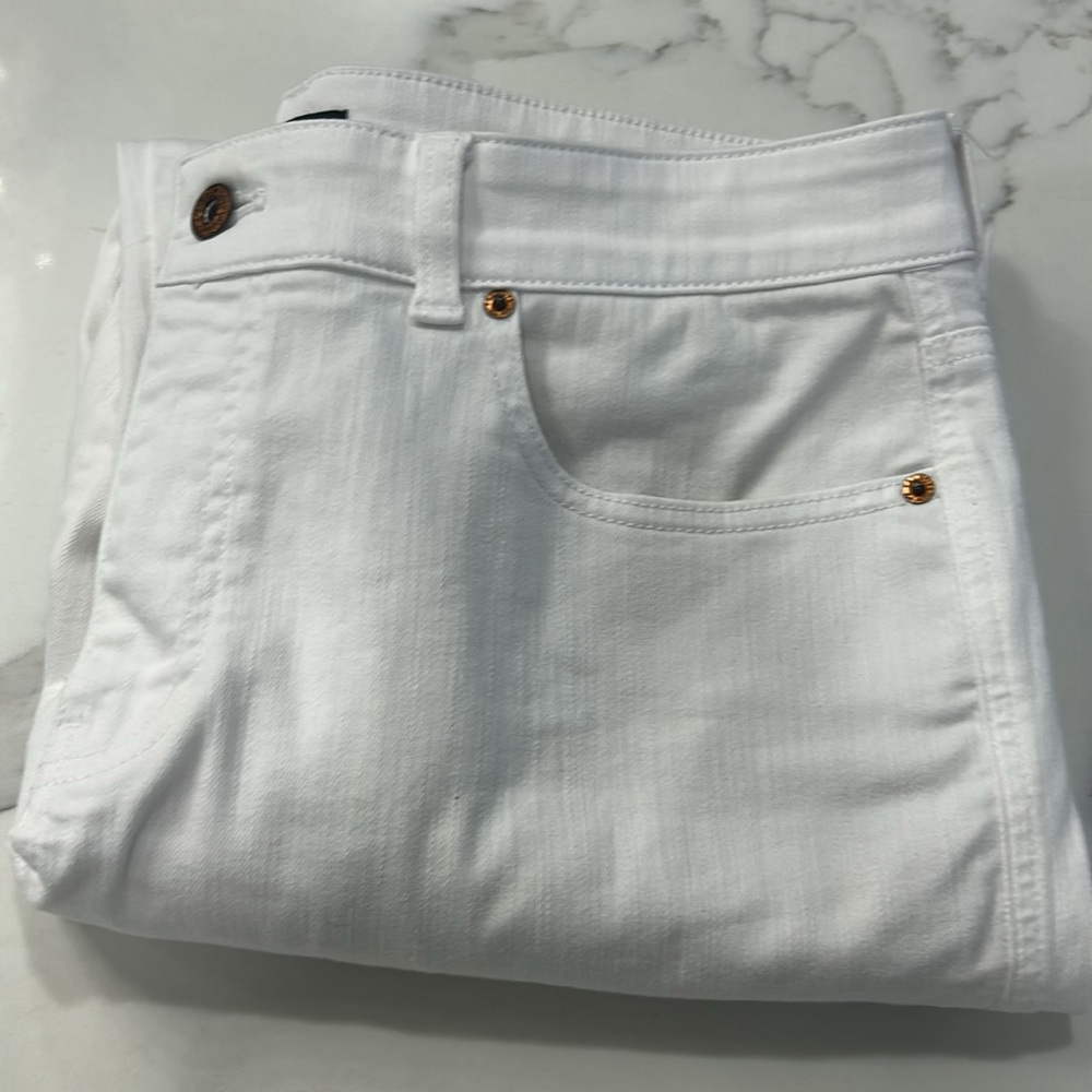 Talbots High Waist Straight Ankle White Jeans. Size 12 - Picture 12 of 14
